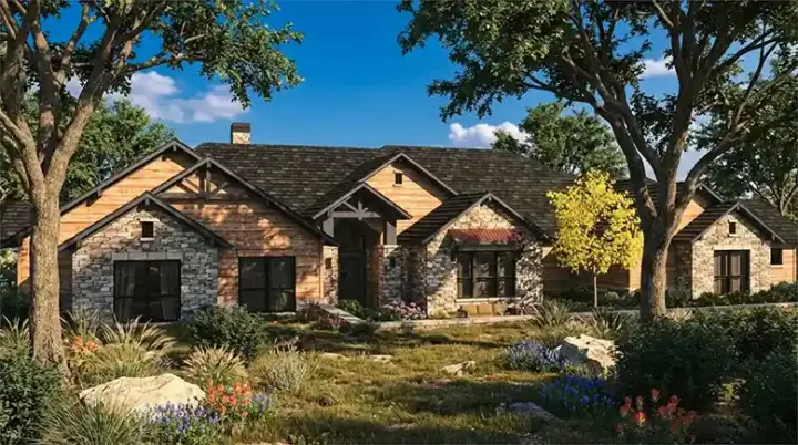 Craftsman house plans 42-548 - front exterior, 4,405 sq ft, 4 bed, 4 bath house plans | Monster House Plans