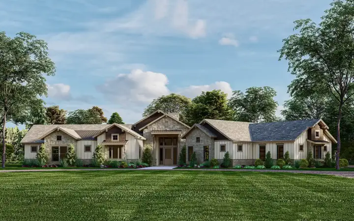 Craftsman house plans 42-549 - front exterior, 3,218 sq ft, 4 bed, 4 bath house plans | Monster House Plans