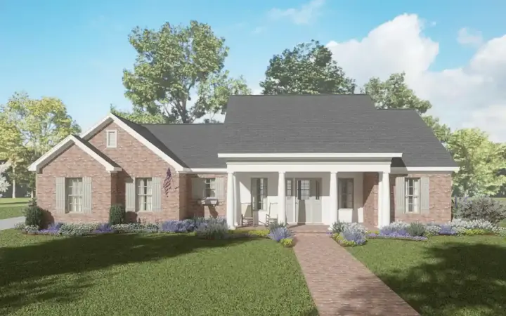 Southern house plans 42-551 - front exterior, 1,928 sq ft, 3 bed, 2 bath house plans | Monster House Plans
