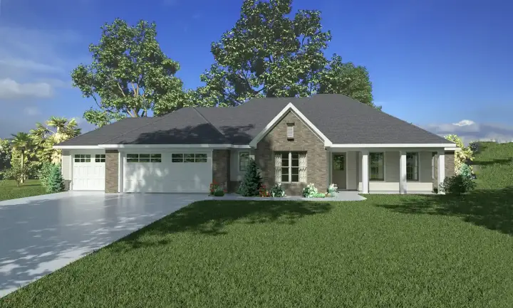 Texas Hill Country house plans 42-554 - front exterior, 2,797 sq ft, 3 bed, 2 bath house plans | Monster House Plans