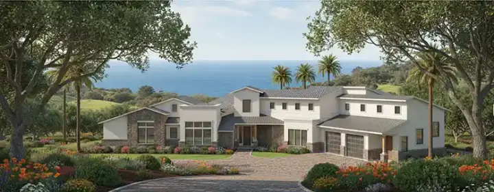Contemporary house plans 42-562 - front exterior, 3,301 sq ft, 3 bed, 2 bath house plans | Monster House Plans