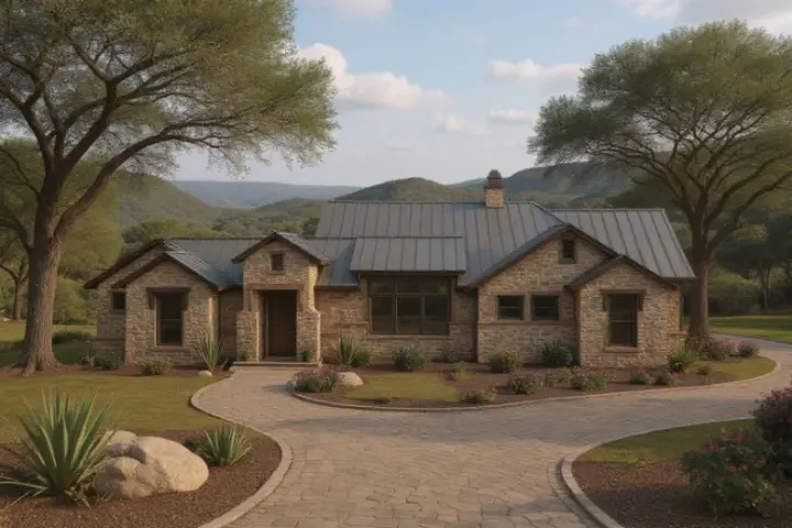 Mountain Rustic house plans 42-576 - front exterior, 3,268 sq ft, 3 bed, 3 bath house plans | Monster House Plans