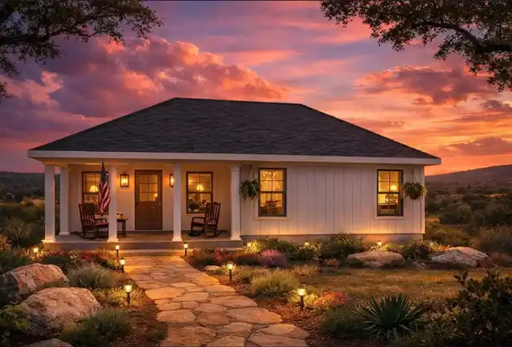 Accessory Dwelling Unit house plans 42-586 - front exterior, 742 sq ft, 2 bed, 1 bath house plans | Monster House Plans