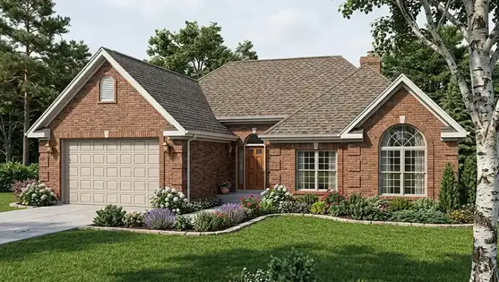 Southern house plans 43-116 - front exterior, 1,513 sq ft, 3 bed, 2 bath house plans | Monster House Plans