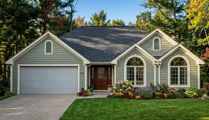 Traditional house plans 43-121 - front exterior, 1,538 sq ft, 3 bed, 2 bath house plans | Monster House Plans