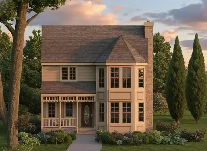 Victorian house plans 43-123 - front exterior, 1,558 sq ft, 3 bed, 2 bath house plans | Monster House Plans