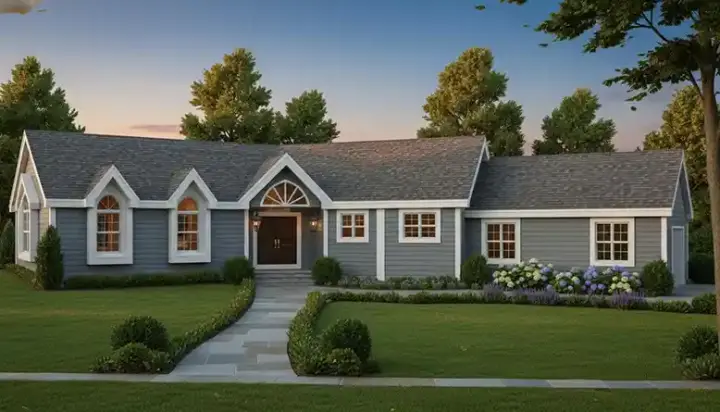 Traditional house plans 43-127 - front exterior, 1,636 sq ft, 3 bed, 2 bath house plans | Monster House Plans