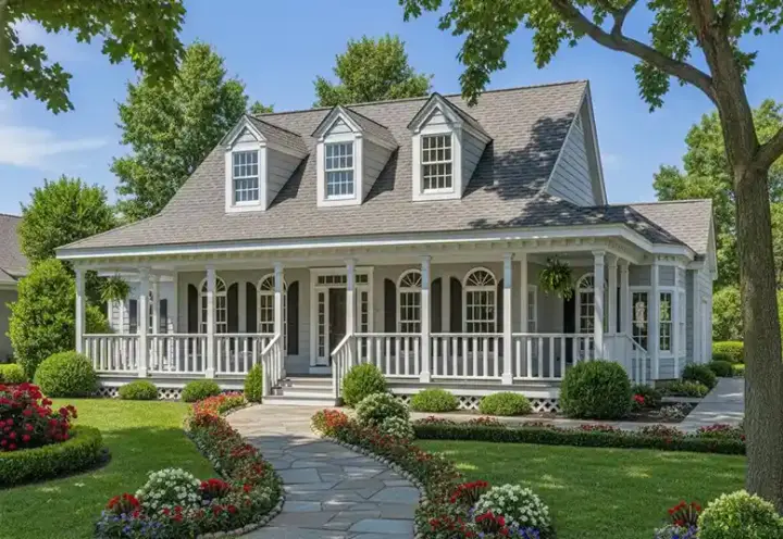Country house plans 43-128 - front exterior, 1,649 sq ft, 3 bed, 2 bath house plans | Monster House Plans