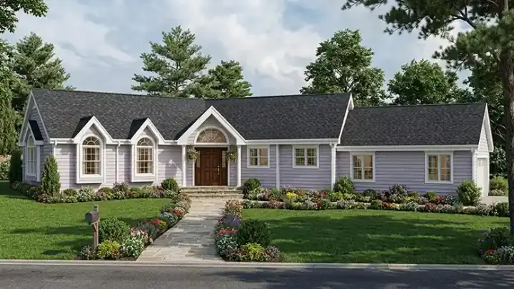 Traditional house plans 43-141 - front exterior, 1,772 sq ft, 3 bed, 2 bath house plans | Monster House Plans
