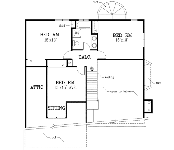 Upper/Second Floor Plan: 43-156