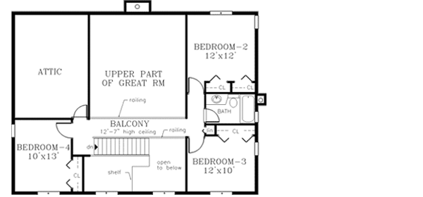 Upper/Second Floor Plan: 43-163