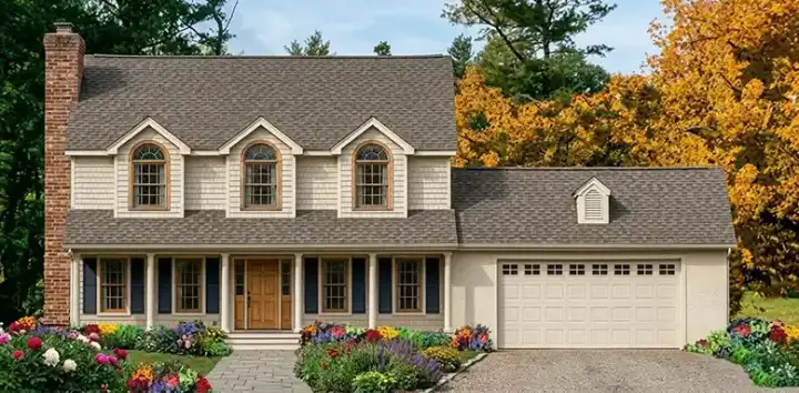 Traditional house plans 43-164 - front exterior, 2,138 sq ft, 4 bed, 2 bath house plans | Monster House Plans