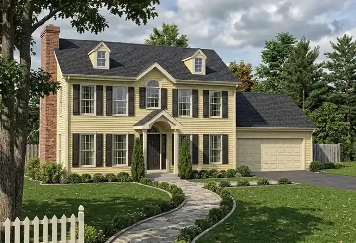 Southern Colonial house plans 43-165 - front exterior, 2,141 sq ft, 4 bed, 2 bath house plans | Monster House Plans