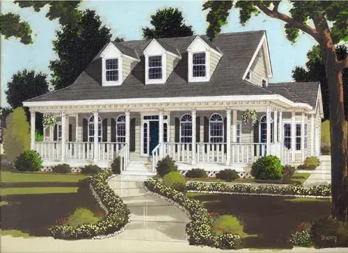 Country house plans 43-171 - front exterior, 2,177 sq ft, 4 bed, 2 bath house plans | Monster House Plans