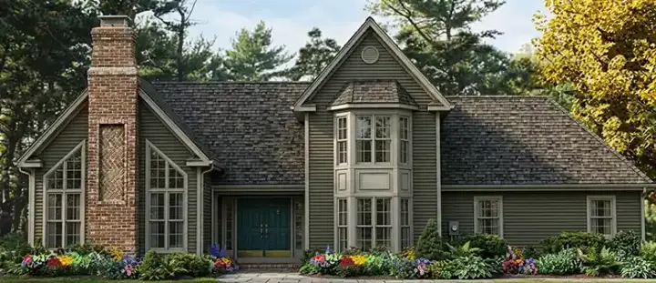 Traditional house plans 43-177 - front exterior, 2,225 sq ft, 4 bed, 2 bath house plans | Monster House Plans