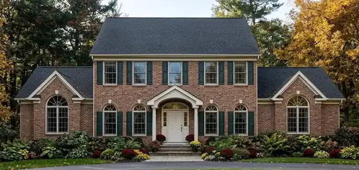 Colonial house plans 43-179 - front exterior, 2,256 sq ft, 4 bed, 2 bath house plans | Monster House Plans