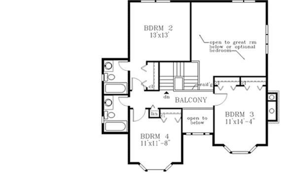 Upper/Second Floor Plan: 43-187