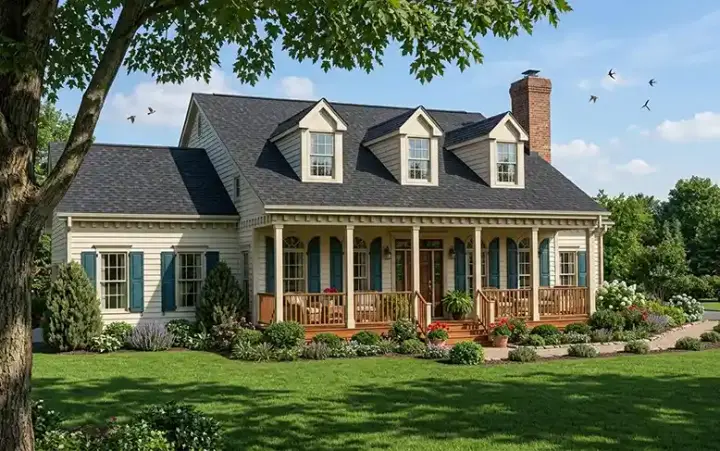 Country house plans 43-188 - front exterior, 2,338 sq ft, 4 bed, 2 bath house plans | Monster House Plans