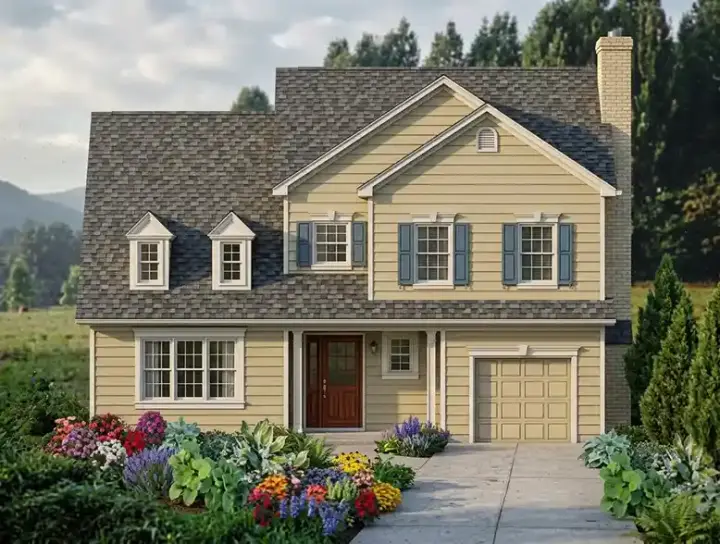 Traditional house plans 43-193 - front exterior, 2,380 sq ft, 4 bed, 2 bath house plans | Monster House Plans