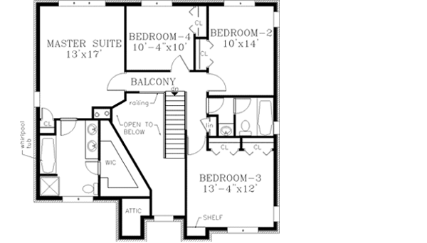 Upper/Second Floor Plan: 43-198
