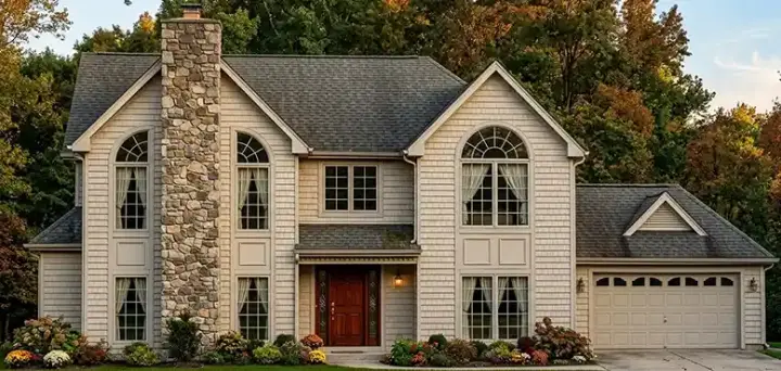 Traditional house plans 43-200 - front exterior, 2,443 sq ft, 5 bed, 3 bath house plans | Monster House Plans