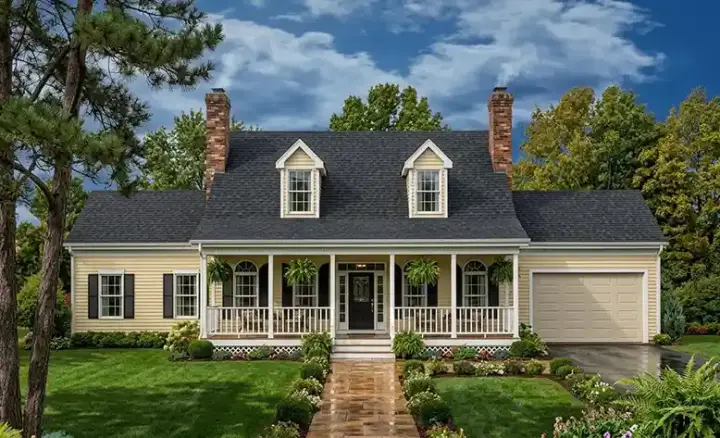 Country house plans 43-206 - front exterior, 2,484 sq ft, 5 bed, 2 bath house plans | Monster House Plans