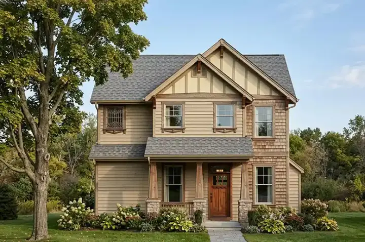 Craftsman house plans 44-459 - front exterior, 1,589 sq ft, 3 bed, 2 bath house plans | Monster House Plans