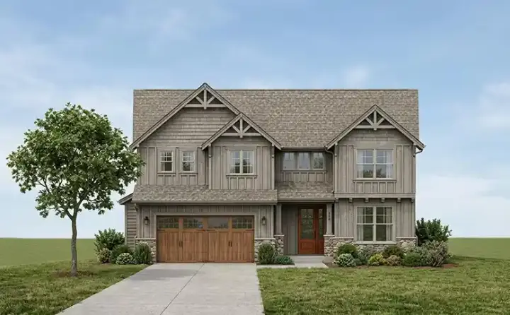 Craftsman house plans 44-464 - front exterior, 2,892 sq ft, 5 bed, 2 bath house plans | Monster House Plans