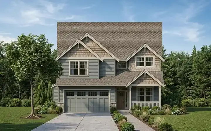 Craftsman house plans 44-475 - front exterior, 2,466 sq ft, 5 bed, 3 bath house plans | Monster House Plans