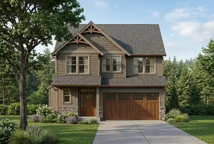 Craftsman house plans 44-479 - front exterior, 2,135 sq ft, 4 bed, 2 bath house plans | Monster House Plans