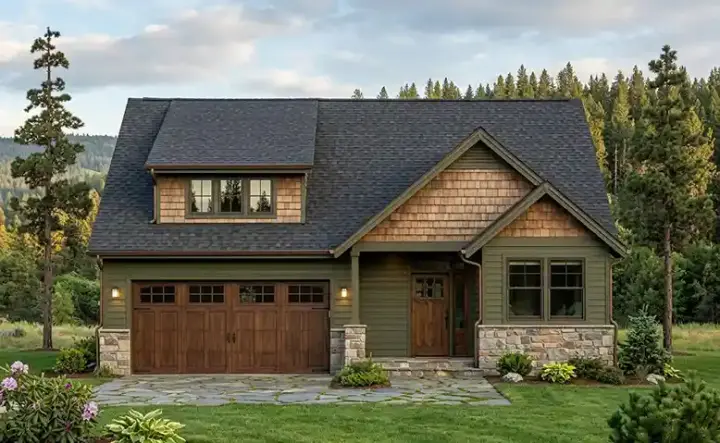 Bungalow house plans 44-481 - front exterior, 2,458 sq ft, 3 bed, 2 bath house plans | Monster House Plans