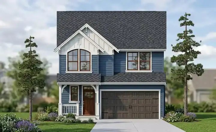 Traditional house plans 44-482 - front exterior, 2,136 sq ft, 5 bed, 2 bath house plans | Monster House Plans