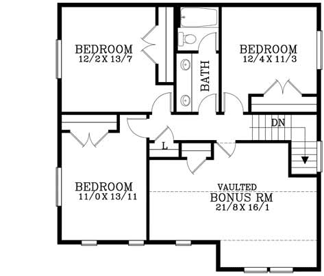 Upper/Second Floor Plan: 44-483
