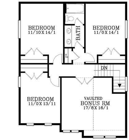 Upper/Second Floor Plan: 44-487