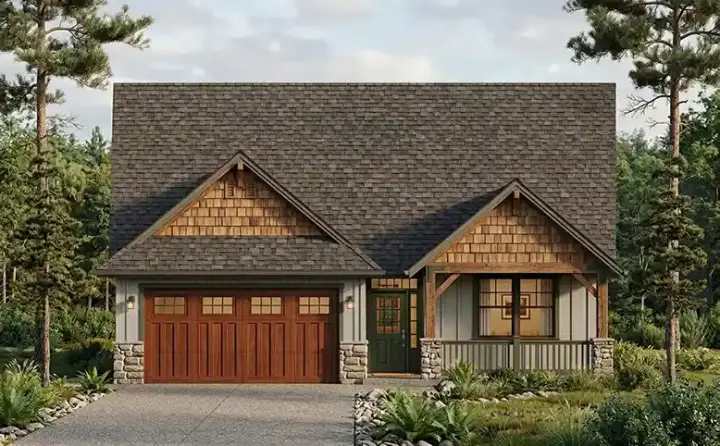 Country house plans 44-506 - front exterior, 1,703 sq ft, 3 bed, 2 bath house plans | Monster House Plans