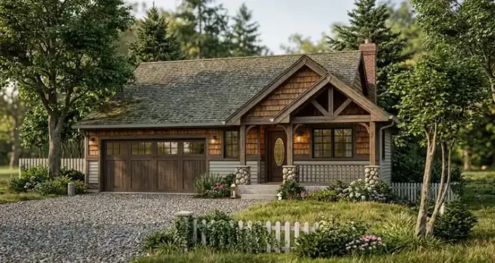 Craftsman house plans 44-507 - front exterior, 1,765 sq ft, 3 bed, 2 bath house plans | Monster House Plans