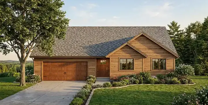 Ranch house plans 44-515 - front exterior, 1,338 sq ft, 3 bed, 2 bath house plans | Monster House Plans