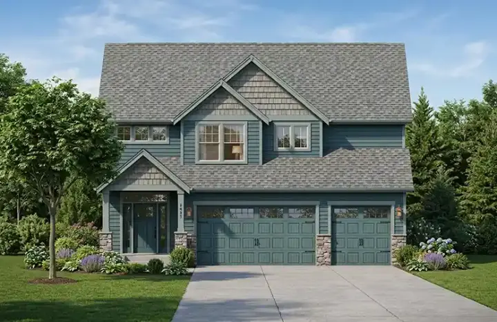 Craftsman house plans 44-521 - front exterior, 2,517 sq ft, 4 bed, 2 bath house plans | Monster House Plans