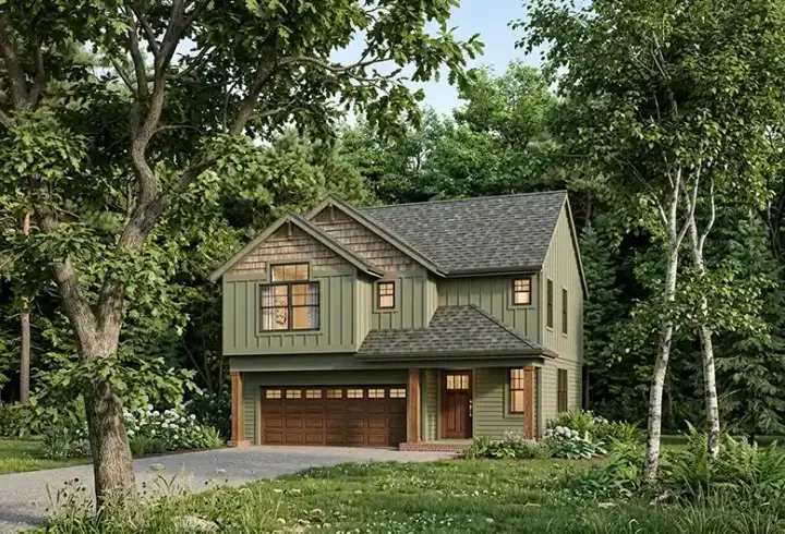 Craftsman house plans 44-526 - front exterior, 1,927 sq ft, 3 bed, 2 bath house plans | Monster House Plans