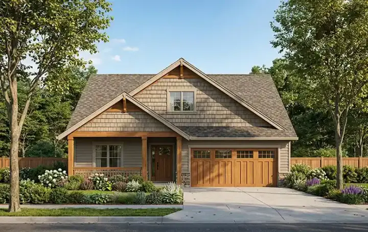 Craftsman house plans 44-534 - front exterior, 1,603 sq ft, 3 bed, 2 bath house plans | Monster House Plans