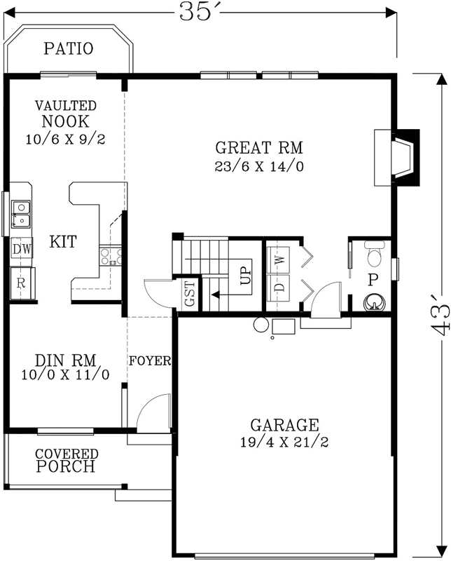 Main Floor Plan: 44-536