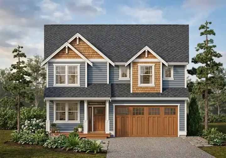 Craftsman house plans 44-541 - front exterior, 2,138 sq ft, 4 bed, 2 bath house plans | Monster House Plans