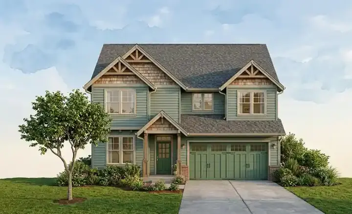 Craftsman house plans 44-546 - front exterior, 2,759 sq ft, 4 bed, 2 bath house plans | Monster House Plans
