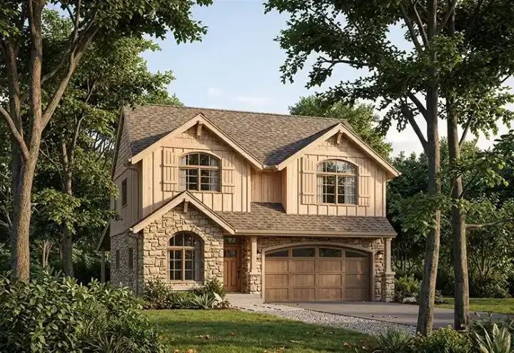 Craftsman house plans 44-547 - front exterior, 2,361 sq ft, 4 bed, 2 bath house plans | Monster House Plans