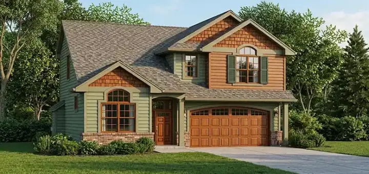 Craftsman house plans 44-549 - front exterior, 1,765 sq ft, 4 bed, 2 bath house plans | Monster House Plans