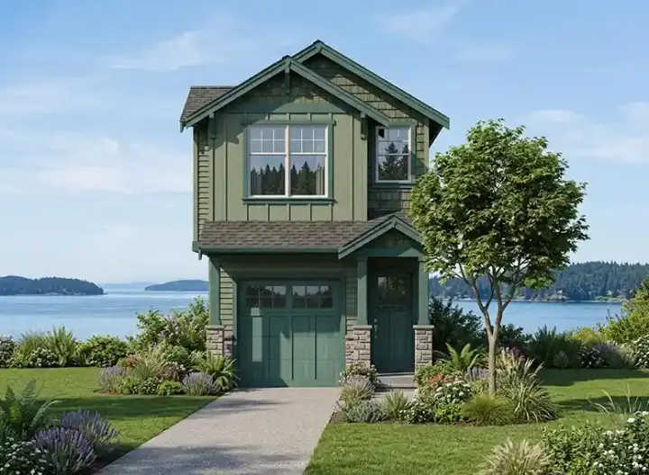 Craftsman house plans 44-550 - front exterior, 1,564 sq ft, 3 bed, 2 bath house plans | Monster House Plans