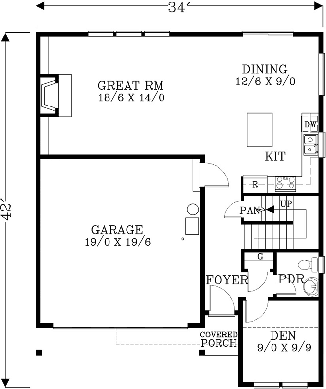 Main Floor Plan: 44-555