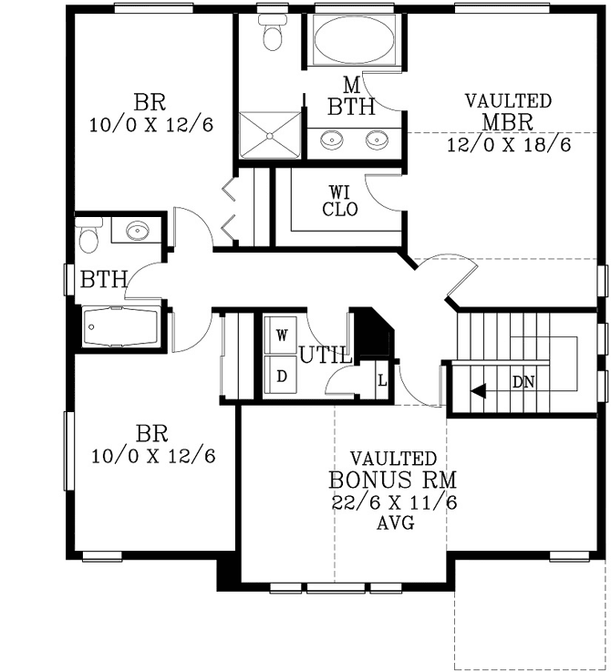 Upper/Second Floor Plan: 44-555