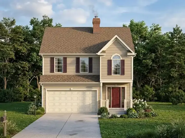 Colonial house plans 45-101 - front exterior, 1,620 sq ft, 3 bed, 2 bath house plans | Monster House Plans