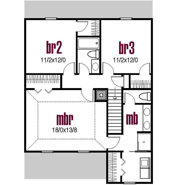 Upper/Second Floor Plan: 45-101
